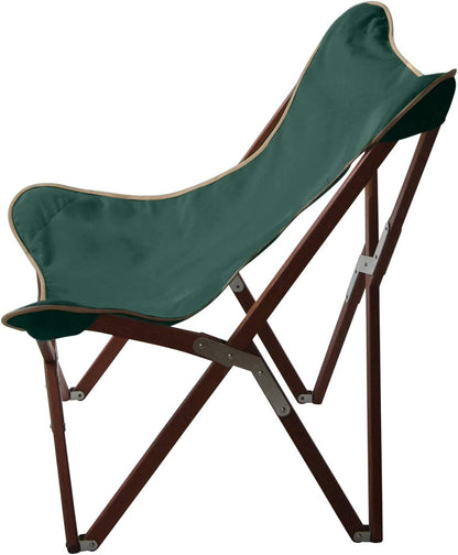 BYER OF MAINE, Butterfly Chair, Easy to Fold and Carry, Hardwood, Sling Chair, Wood Beach Chair, Perfect for Camping, Matching Furniture in The Pangean Line, 34" H x 23" W, 27" D, Single
